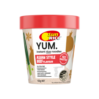 SunRice Yum Instant Rice Noodles Asian Style Beef Flavour