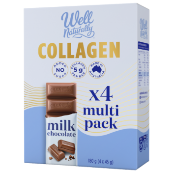Well Naturally Collagen No Sugar Added Milk Chocolate Bars