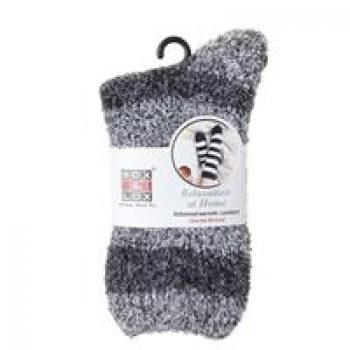 Adults Bed Socks Marled Black and White
