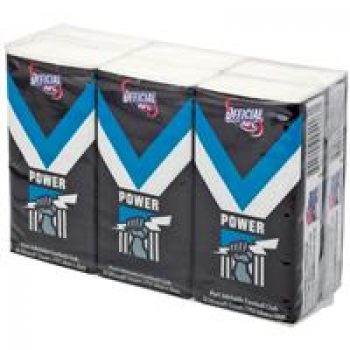 AFL Pocket Tissues Port Adelaide Power 6 Pack