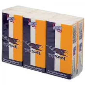 AFL Pocket Tissues West Coast Eagles 6 Pack