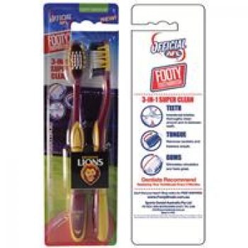 AFL Toothbrush Brisbane Lions Twin Pack