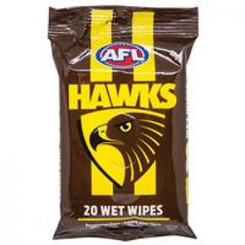 AFL Wet Wipes Hawthorn Hawks 20 Pack