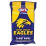 AFL Wet Wipes West Coast Eagles 20 Pack
