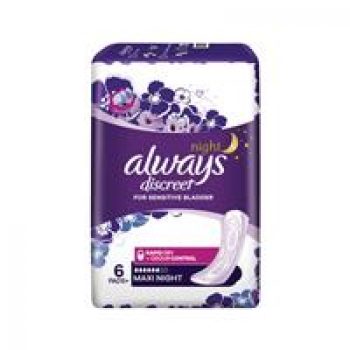 Always Discreet Pad Level 6 Maxi Night 6 Pack