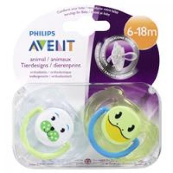 Avent Soother Animal 6-18months BPA Free 2 Pack
