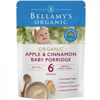 Bellamys Organic Apple Cinnamon Baby Porridge 125g