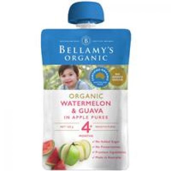 Bellamy’s Organic Exotic Fruits Watermelon & Guava In Apple Puree 120g