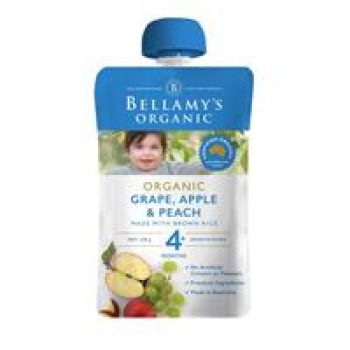 Bellamy’s Organic Grape, Peach & Apple 120g