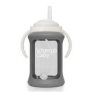 Cherub Baby Wide Neck Glass Straw Cup with Colour Change Sleeve 240ml Grey Online Only