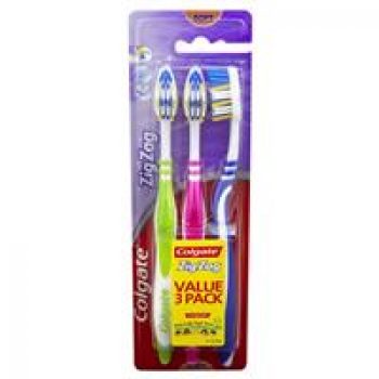 Colgate Zig Zag Deep Interdental Clean Toothbrush Flex Soft Value 3 Pack