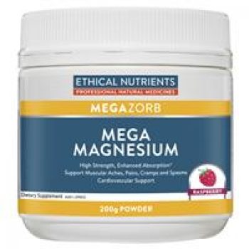 Ethical Nutrients MEGAZORB Mega Magnesium Powder Raspberry 200g