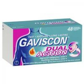 Gaviscon Dual Action Tablets for Heartburn and Indigestion 48 Pack