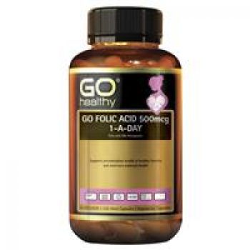 Go Healthy Folic Acid 500mcg 1-a-day 120 Vege Capsules Exclusive Size