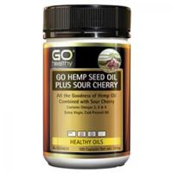 GO Healthy Hemp Seed Oil Plus Sour Cherry 100 SoftGel Capsules
