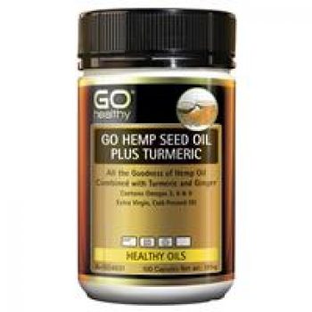 GO Healthy Hemp Seed Oil Plus Turmeric 100 SoftGel Capsules