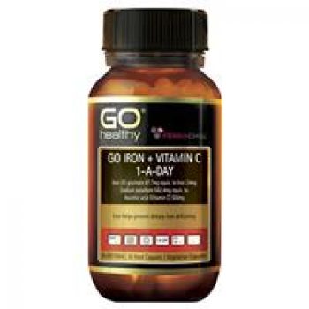 Go Healthy Iron + Vit C 500mg 30 Vege Capsules Exclusive Size