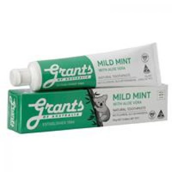 Grants of Australia Toothpaste Mild Mint with Aloe Vera 110g