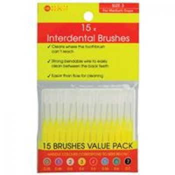 Health & Beauty Interdental Brushes 15 Pieces Size 3
