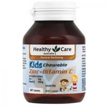 Healthy Care Kids Zinc + Vitamin C 60 Chewable Tablets