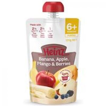 Heinz Banana Apple Mango & Berries Pouch 120g 6m+