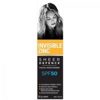Invisible Zinc SPF 50+ Sheer Defence Facial Moisturiser 50g
