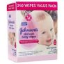 Johnson’s Baby Wipes Skincare Lightly Scented 3×80 Pack