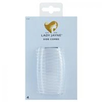 Lady Jayne Side Comb, Crystal, Pk4