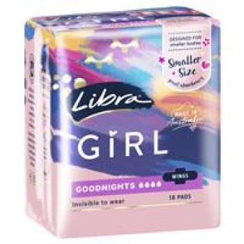 Libra Girl Pads Goodnight Wing 10 Pack