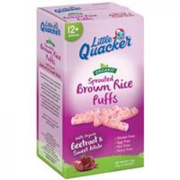 Little Quacker Organic Brown Sprouted Rice Puffs Beetroot & Sweet Potato 20g