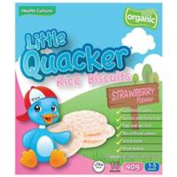 Little Quacker Rice Biscuits Strawberry Flavour 40g