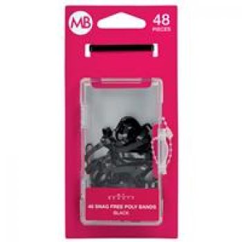 My Beauty Hair Poly Band 48 Pack Black