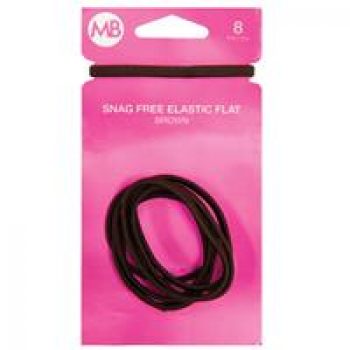 My Beauty Hair Snag Free Flat Elastic 8 Pack Brown