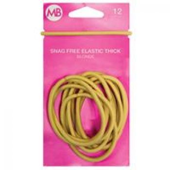 My Beauty Hair Snag Free Thick Elastic 12 Pack Blonde