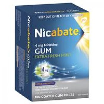 Nicabate Gum 4mg Extra Fresh 100 Pieces