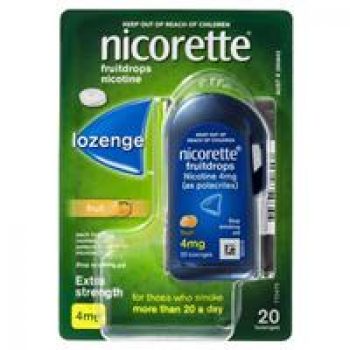 Nicorette Quit Smoking Cooldrops Fresh Fruit Lozenges 4mg 20 Pieces