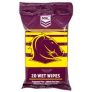 NRL Wet Wipes Brisbane Broncos 20 Pack