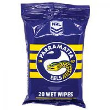 NRL Wet Wipes Paramatta Eels 20 Pack