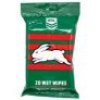 NRL Wet Wipes South Sydney Rabbitohs 20 Pack