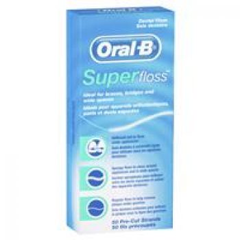 Oral B Superfloss Dental Floss Pre-Cut Strands 50 pack