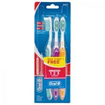 Oral B Toothbrush All Rounder 1 2 3 Clean Soft 3 Pack