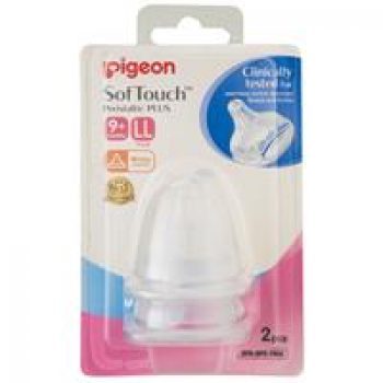 Pigeon SoftTouch Peri Plus Teat LL 2 Pack Online Only