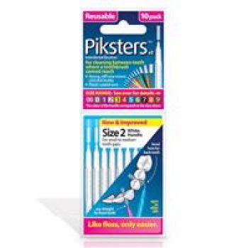 Piksters Inter Brush Size 2 Pack 10 (white)