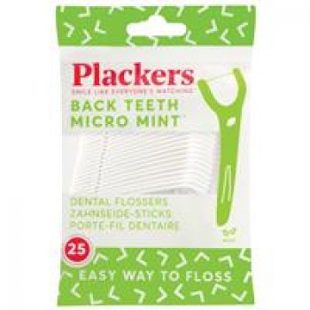 Plackers Micro Mint Right Angle Back Teeth 25 Pack