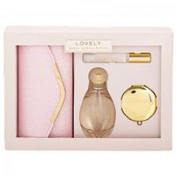 Sarah Jessica Parker Lovely Eau de Parfum 100ml plus Compact and Roller Ball 4 Piece Set