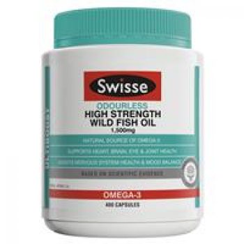 Swisse Ultiboost Odourless High Strength Wild Fish Oil 1500mg 400 Capsules