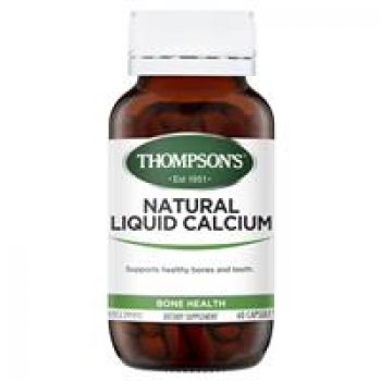 Thompson’s Natural Liquid Calcium 60 Capsules New Formula