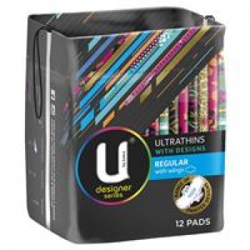 U By Kotex Designer Series Ultrathins Pads Wing Regular 12 Pack