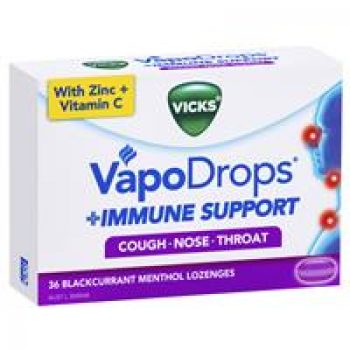 Vicks VapoDrops Immune Support Blackcurrent 36 Lozenges