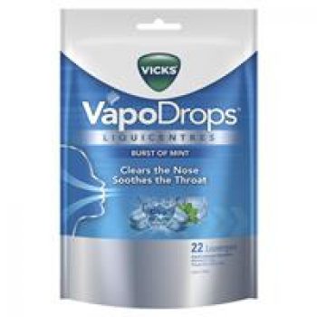 Vicks VapoDrops Liquicentre Lozenges – Burst of Mint 22 Pack